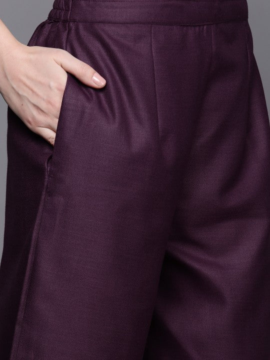 Log in Cart Skip to product information  Open media 1 in modal  Open media 2 in modal My Store  Women Purple Yoke Design Kurta with Palazzos & With Dupatta