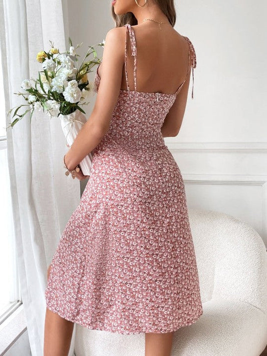 Women's Western A-Line Strap Cotton Knee-Length Regular Fit Dress