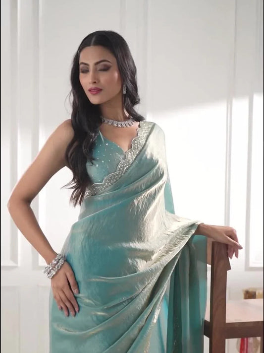 Beads and Stones Pure Silk Saree